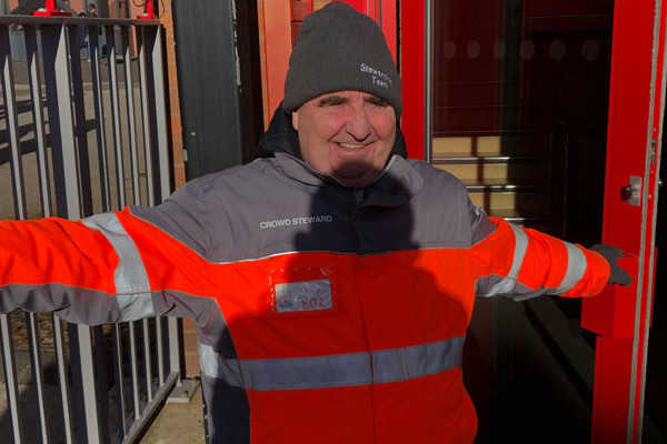 Steward at football match SS Spirit of Shankly Liverpool